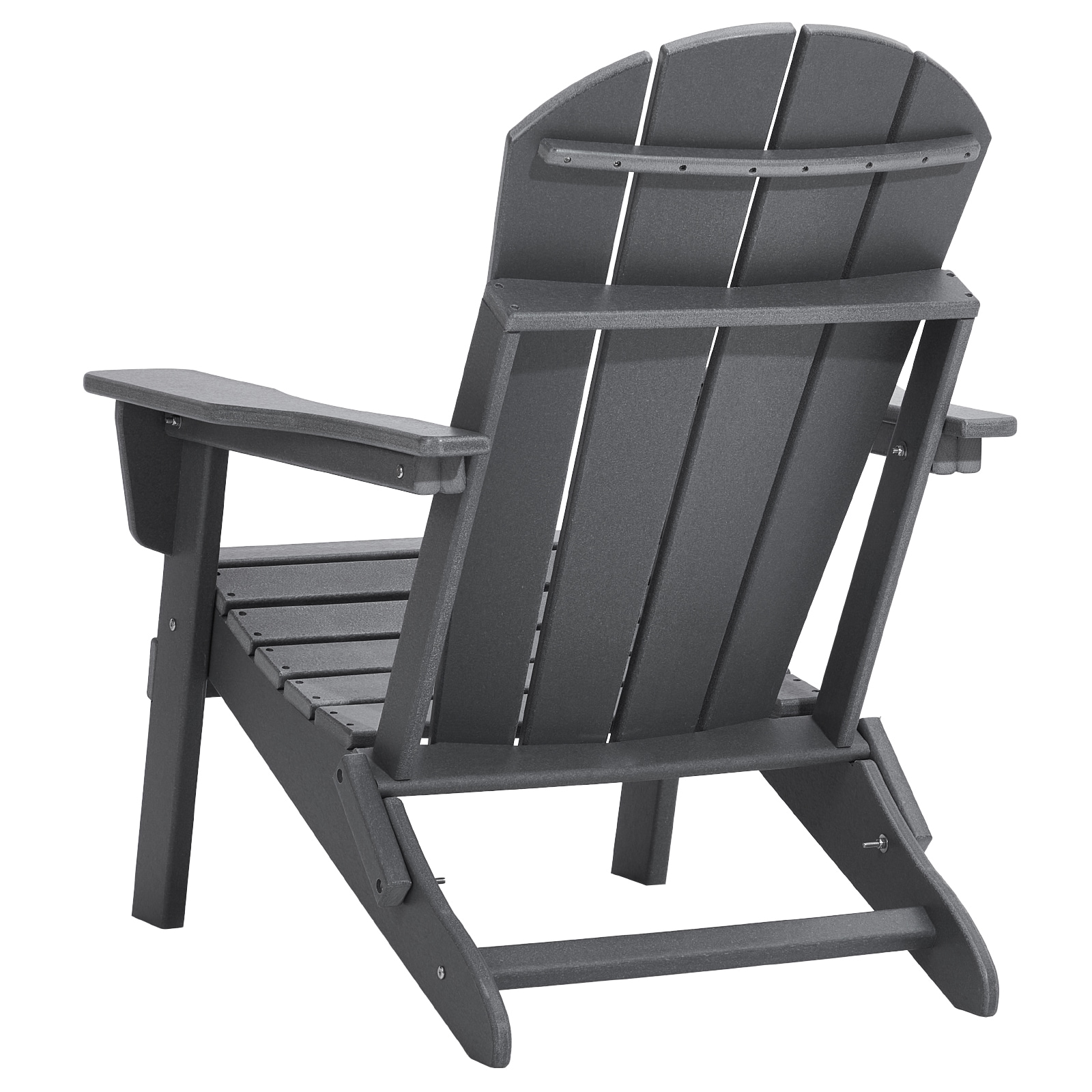Set Of 2 Gray Adirondack Chairs All-weather Plastic Folding Seat_voghion.com